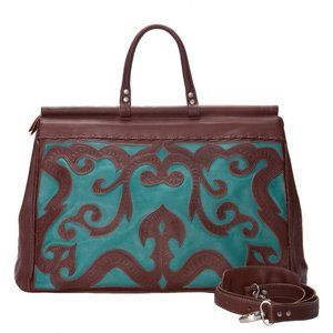 Leaders in Leather Tooled Weekender Bag 2466T